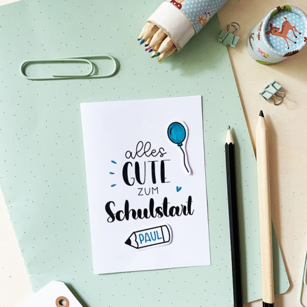 Schulanfang Karten und Deko